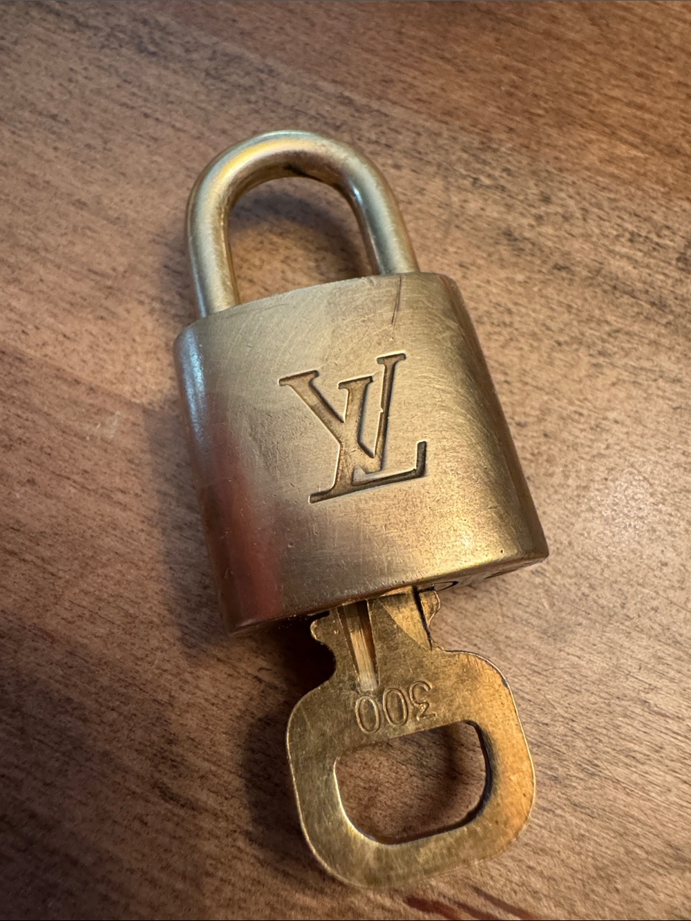 Louis Vuitton Gold-Tone Brass Padlock with Key